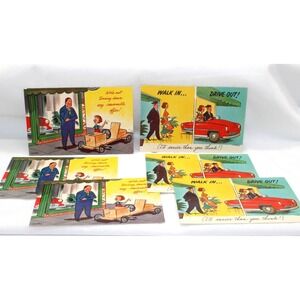 Ted Martine Comic Postcards Advertising Lot of‎ 6 Car Sales Soapbox Car